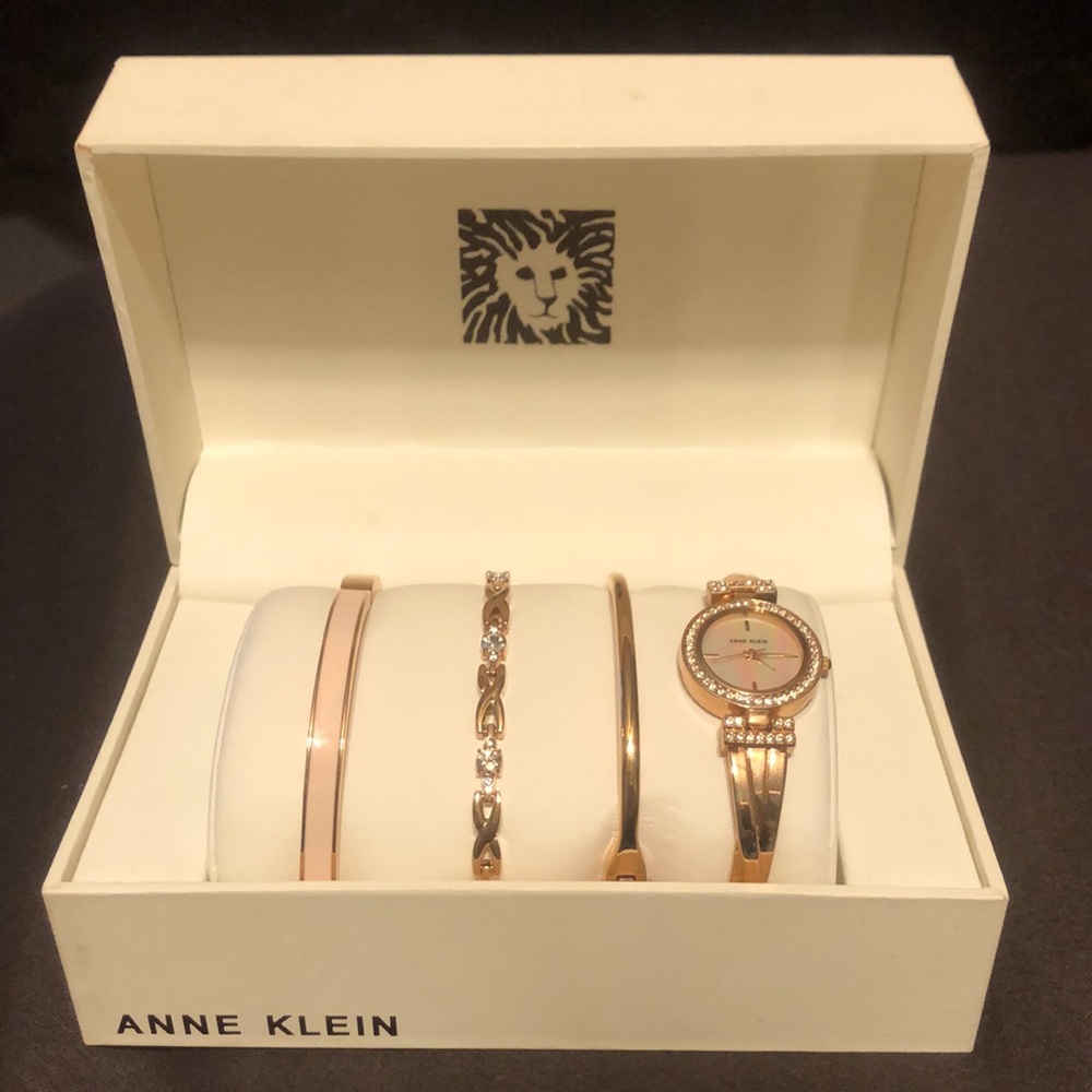 Anne Klein bracelet and watch set. Never been used with watch setup  inside.